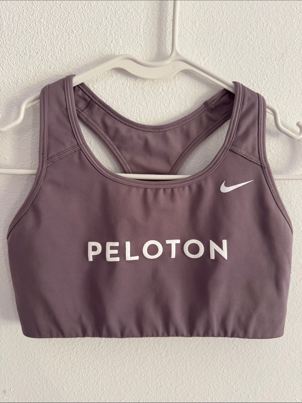 Peloton x Nike Mauve Racerback Sports Bra with White Logo size Medium